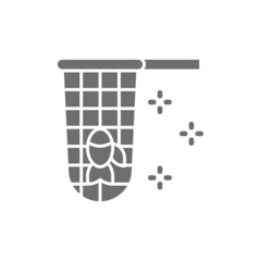 Fishing net grey icon. Isolated on white background