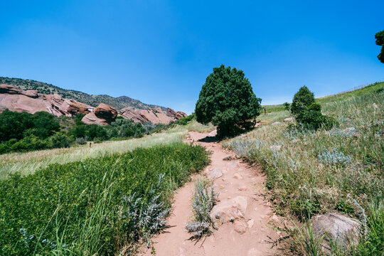 The Red Rocks amphitheater trading post trail in Morrison Colorado