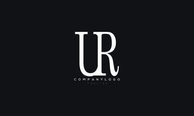 UR, RU, Abstract initial monogram letter alphabet logo design