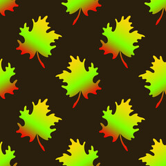 Seamless pattern with colorful autumn leaves. Vector illustration.