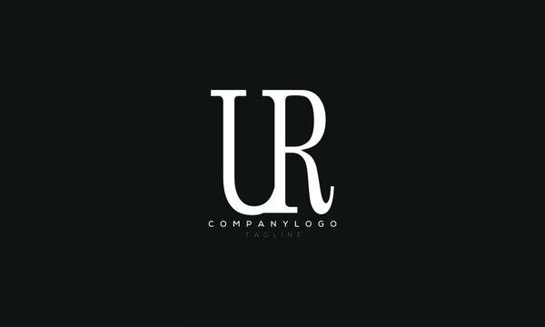 UR, RU, Abstract initial monogram letter alphabet logo design