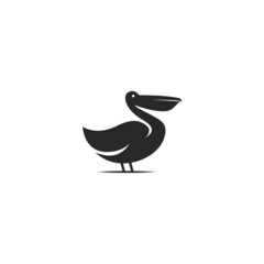 pelican bird logo vector icon in simple illustration