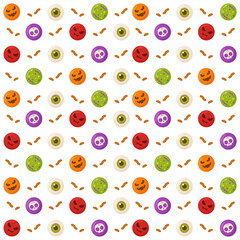 Happy Halloween scary candy stickers pattern