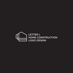 L LETTER HOUSE CONSTRUCTION LOGO DESIGN VECTOR