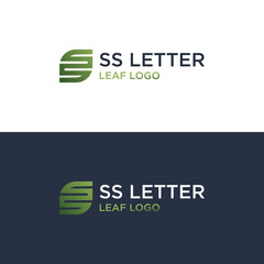 SS LETTER LEAF LOGO DESIGN VECTOR