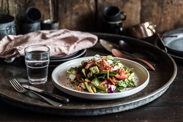 Gourmet Cafe Greek Garden Salad with Dressing