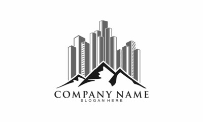 Property mountain vector logo