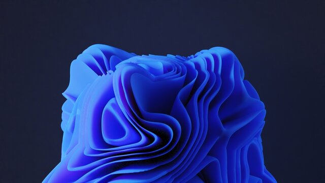 Abstract blue 3d render, modern background, graphic design