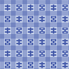 Japanese Motif Checkered Vector Seamless Pattern