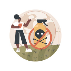 Herbicide ban abstract concept vector illustration. Stop herbicide use, reduce harmful agrochemicals, organic farming, green agricultural practice, insecticide and pesticide ban abstract metaphor.
