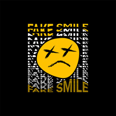 Fake smile design, suitable for screen printing t-shirts, clothes, jackets and others