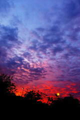 Beautiful clouds and sky in the evening