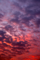 Beautiful clouds and sky in the evening