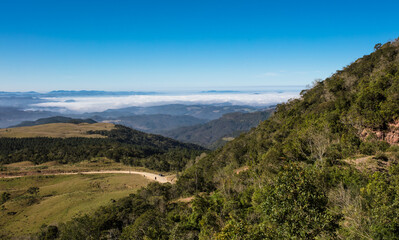 Fototapeta na wymiar Landscape between Urubici and Grão Para in Serra do Corvo Branco in Santa Catarina, Brazil.