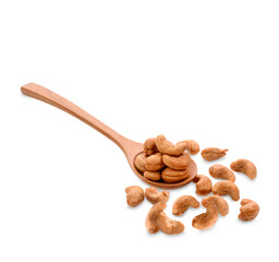 Cashew nuts isolated on white background