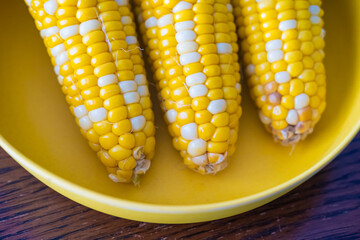 Boiled tasty corn on the Cob ready to eat