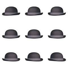 ハロウィン　デコレーション素材　ダービーハット（1_1）　九点セット　カット集