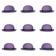 ハロウィン　デコレーション素材　ダービーハット（1_3）　九点セット　カット集