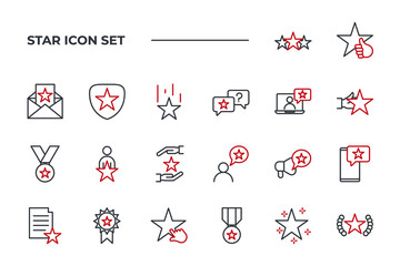 Star set icon, isolated Star set sign icon, vector illustration