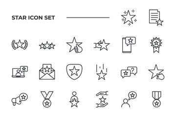 Star set icon, isolated Star set sign icon, vector illustration
