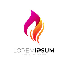 Flame logo template, fire design illustration