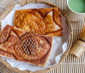 Popular Japanese pastry. Taiyaki Croissant. Idealy eaten with matcha tea, great snacks for family and friends gatherings and between meals snack.
