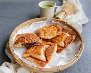 Popular Japanese pastry. Taiyaki Croissant. Idealy eaten with matcha tea, great snacks for family and friends gatherings and between meals snack.