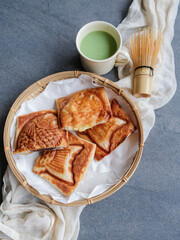 Popular Japanese pastry. Taiyaki Croissant. Idealy eaten with matcha tea, great snacks for family and friends gatherings and between meals snack.