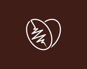 Obraz premium Love coffee with medical pulse inside