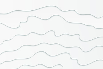 Wavy white illustration. Abstract paper cut background.