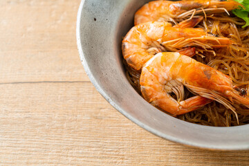 Casseroled or Baked Shrimp with Glass Noodles