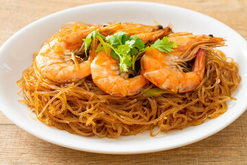 Casseroled or Baked Shrimp with Glass Noodles