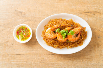 Casseroled or Baked Shrimp with Glass Noodles
