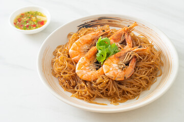Casseroled or Baked Shrimp with Glass Noodles