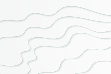 Wavy white illustration. Abstract paper cut background.