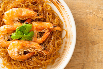 Casseroled or Baked Shrimp with Glass Noodles