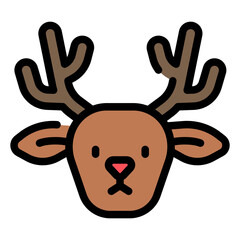 reindeer filled outline icon