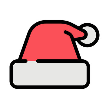 Santa Hat Filled Outline Icon