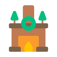 fireplace flat icon