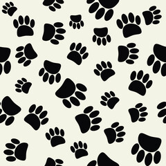Fototapeta premium Animal footprints can be traced in all directions. white background