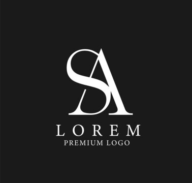 Initial Letter SA Logo Design Vector Template.