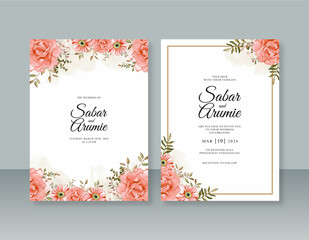 Floral watercolor painting for beautiful wedding invitation template