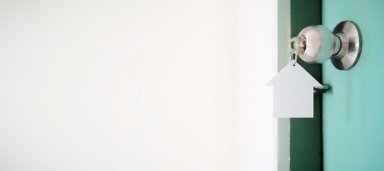 House key in the door