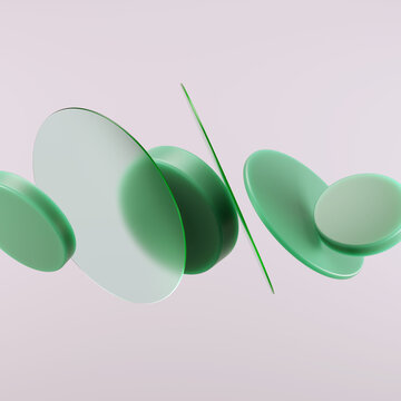 3d render Luxurious background with transparent material, glass,acryl texture