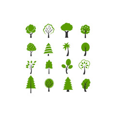 Fototapeta premium Collection of trees illustrations. Can be used to illustrate any nature or healthy lifestyle topic.