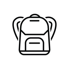 Black line icon for school backpack