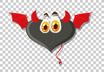 Heart shape devil with facial expression