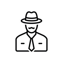 Black line icon for sir