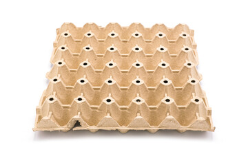 Egg box isolated on white background.