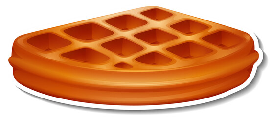 Waffle sticker on white background